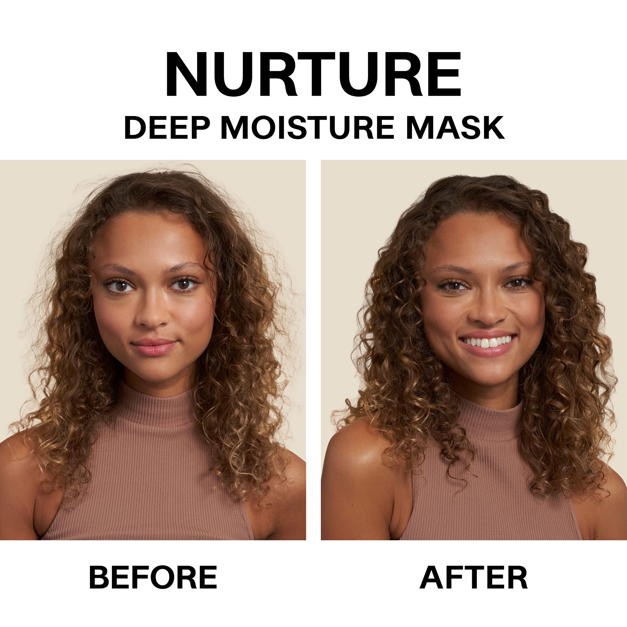 JVN Nurture Deep Moisture Mask application shot shows creamy treatment absorbing quickly for nourishing results.