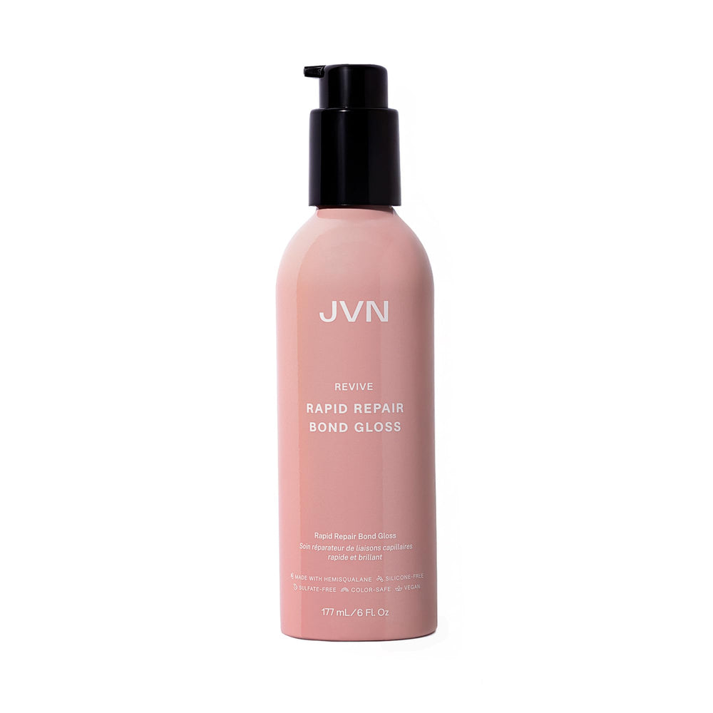 JVN Revive Rapid Repair Bond Gloss bottle with silicone-free formula for salon shine