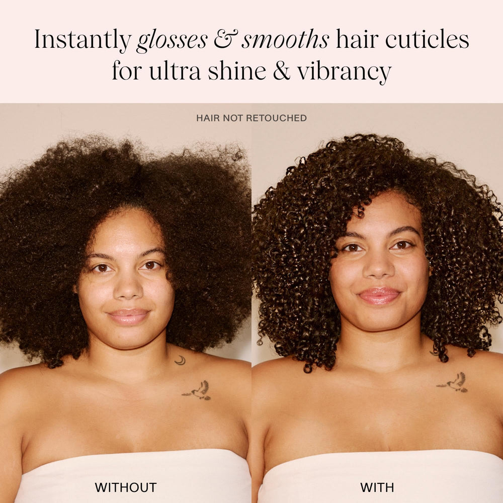 JVN Revive Rapid Repair Bond Gloss on color-treated hair shows dramatic shine
