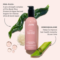 JVN Revive Bond Gloss on glossy hair after use highlights instant shine
