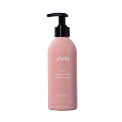 JVN Revive Repairing Conditioner bottle demonstrates color-safe conditioning for damaged hair.