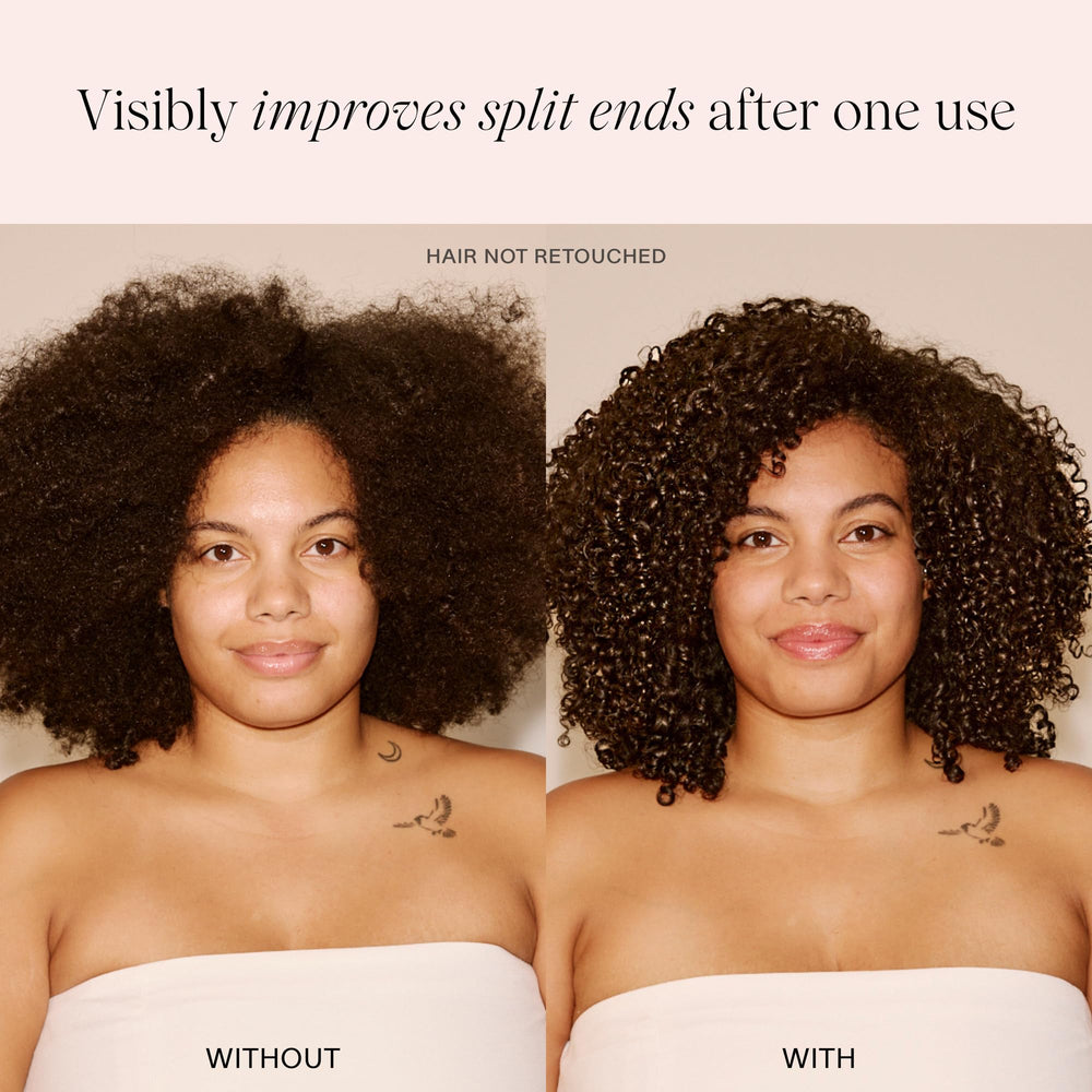 JVN Revive Shampoo before-after image suggests reduced damage and smoother lengths.