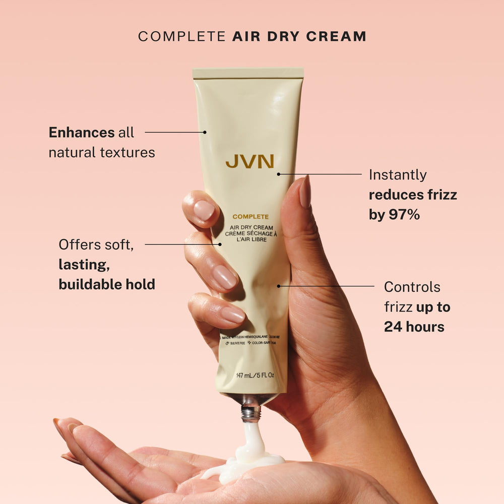 JVN Trusted Trio instant recovery serum bottle demonstrates balanced, smoother hair