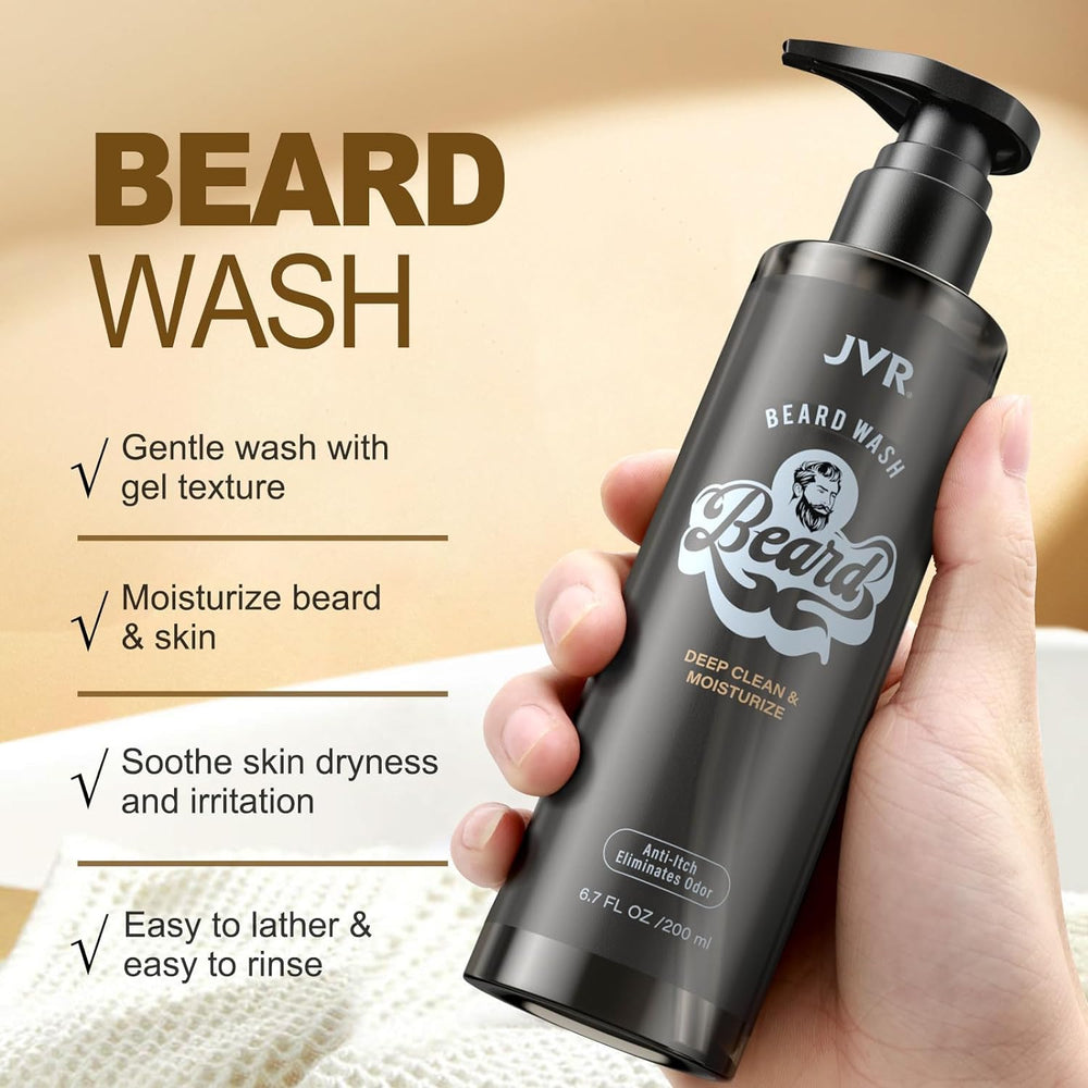 JVR beard-kit-hair-comb shows tidy grooming for a neat beard shape.