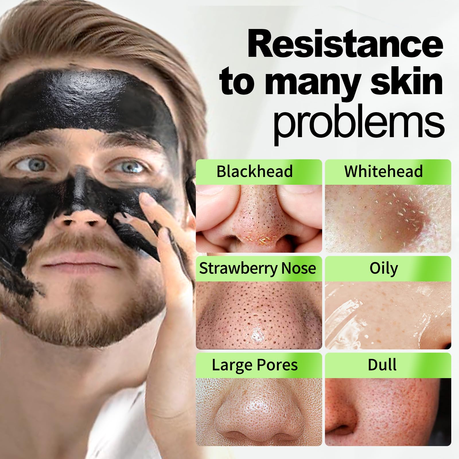 JVR Charcoal Peel-Off Mask being applied on the face for cleansing.