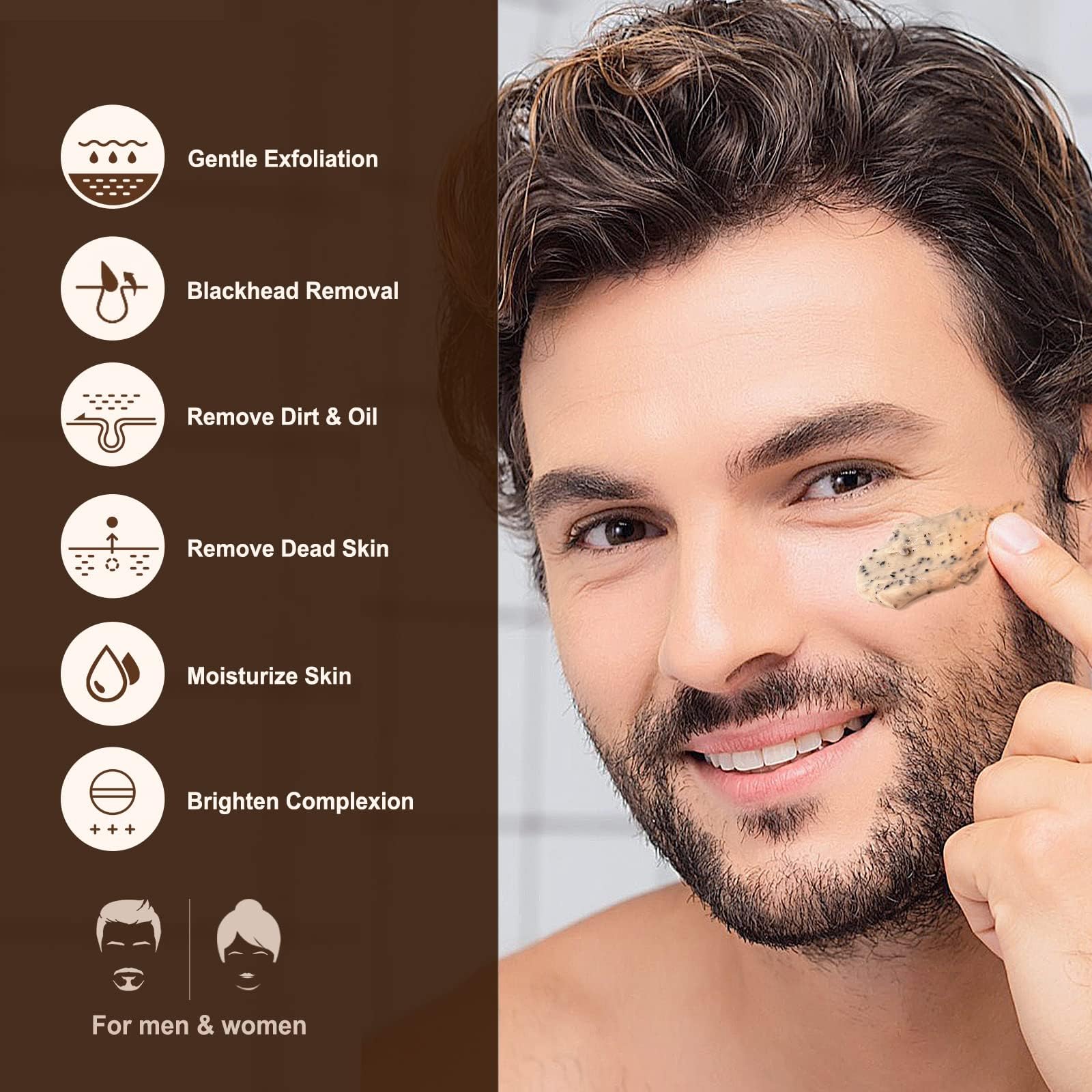 JVR Face Scrub application circular-motion shows gentle exfoliation for clearer skin.
