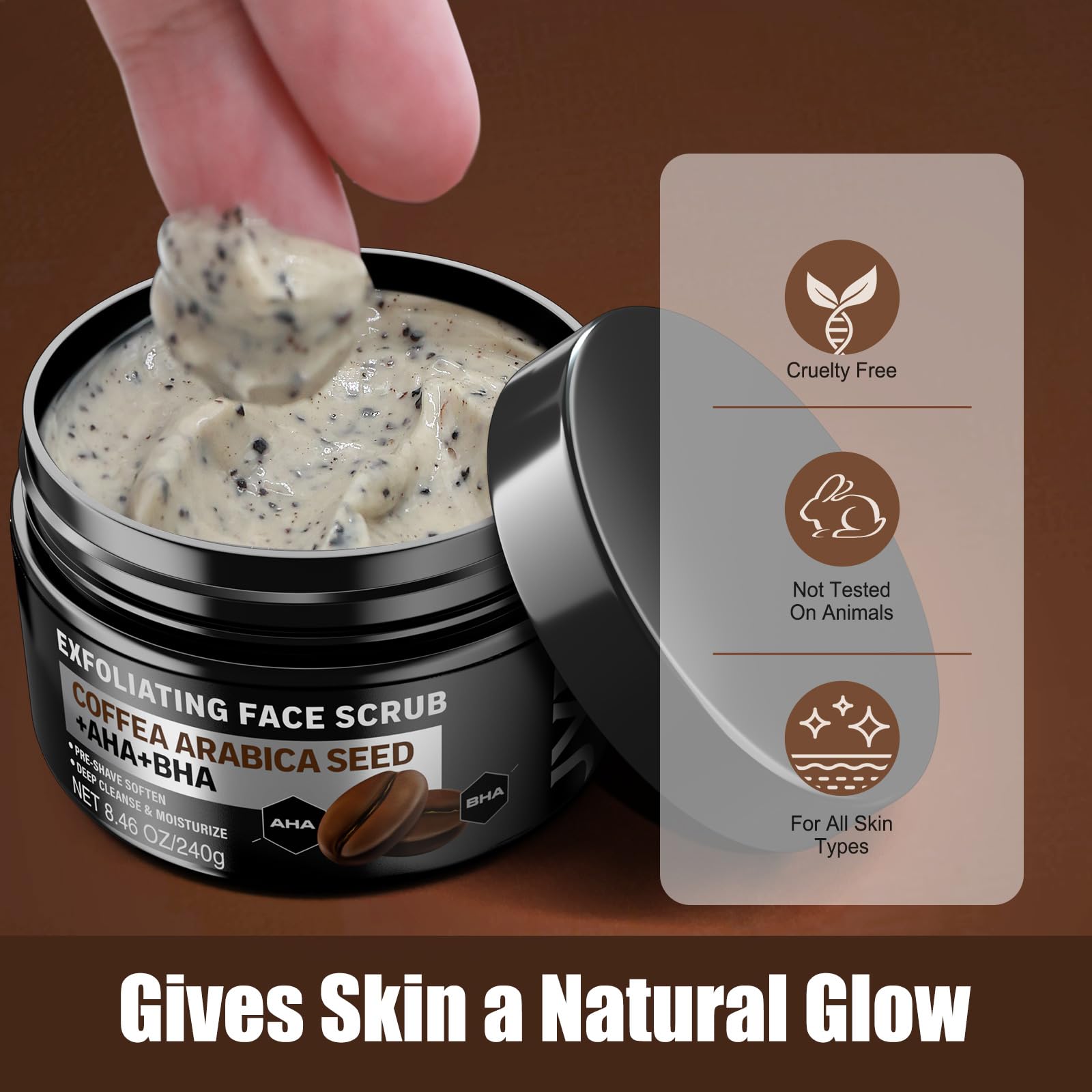 JVR Face Scrub for Men after-use look showing clearer pores.