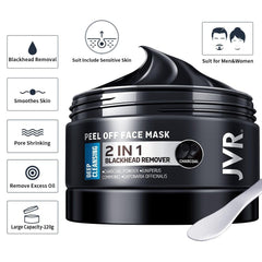 JVR Peel Off mask application shows even spread for gentle extraction of impurities.