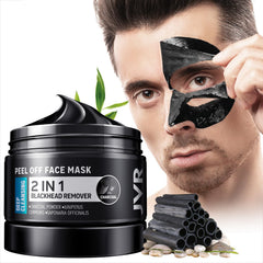 JVR Peel Off Mask charcoal bottle shown for deep cleansing and pore purification.