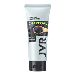 JVR Peel-Off Mask jar closeup showing charcoal formula for deep cleansing.