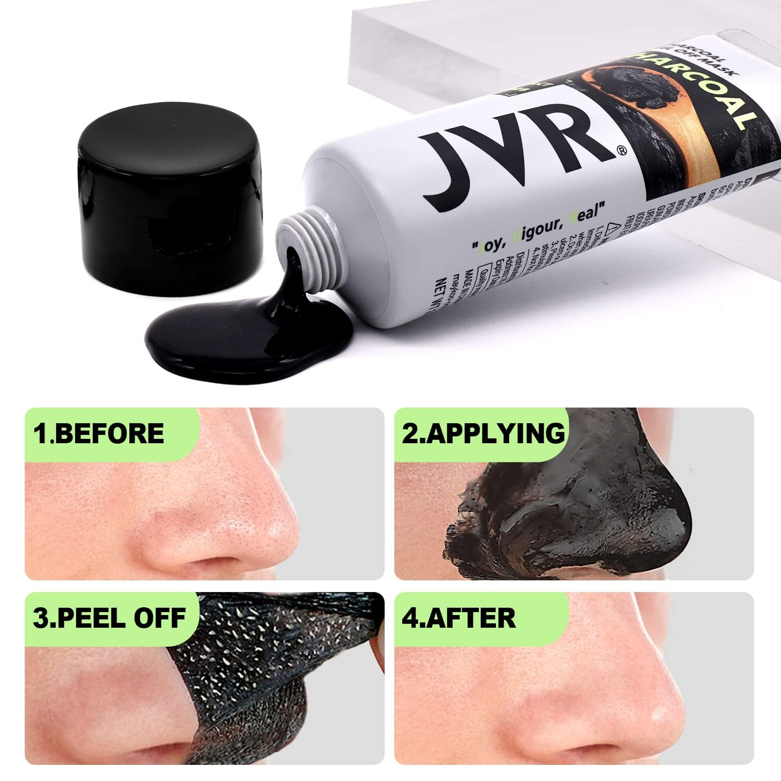 JVR Peel-Off Mask user applying on his face for a clearer complexion.