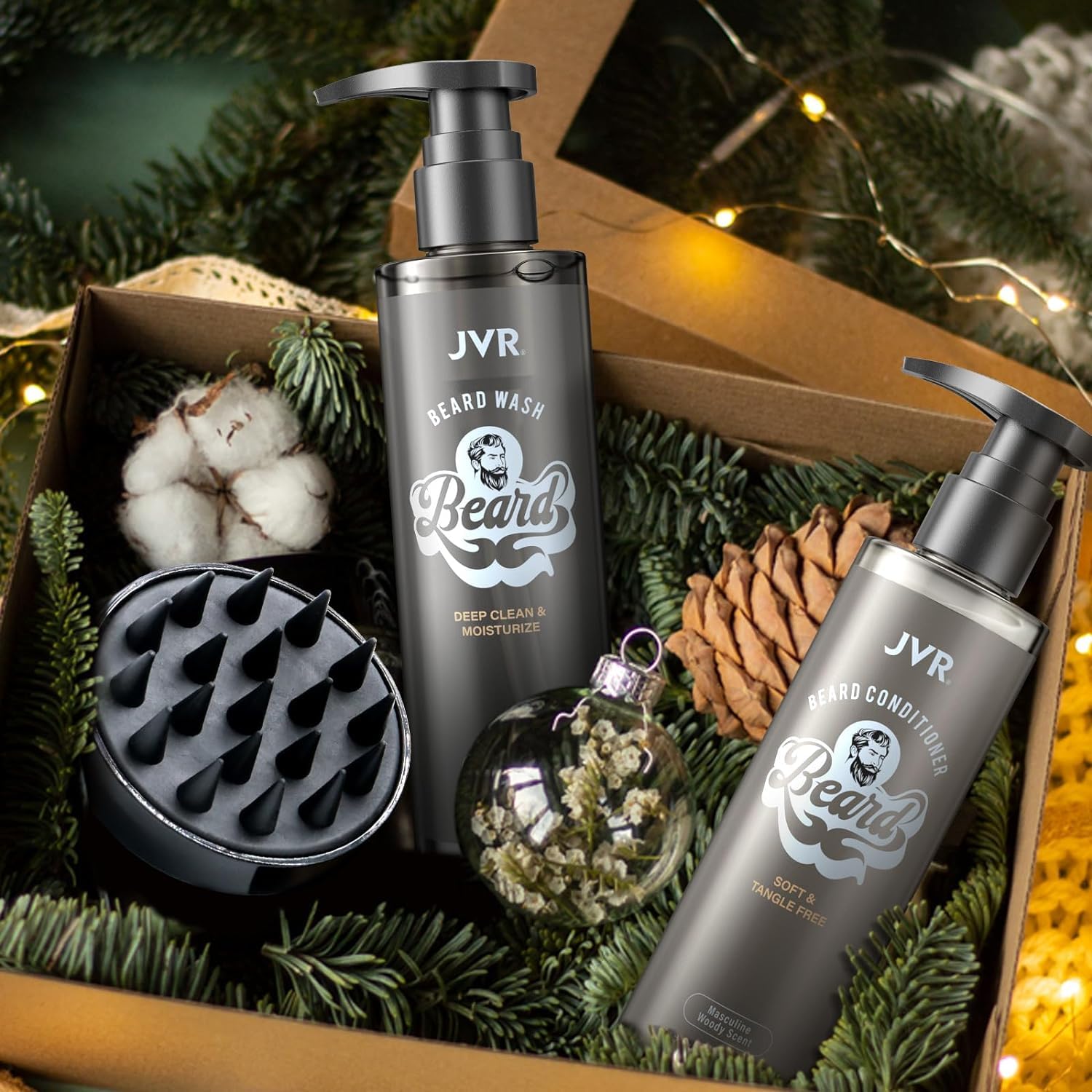 JVR shine-beard-finish shows glossy, well-groomed beard after care.