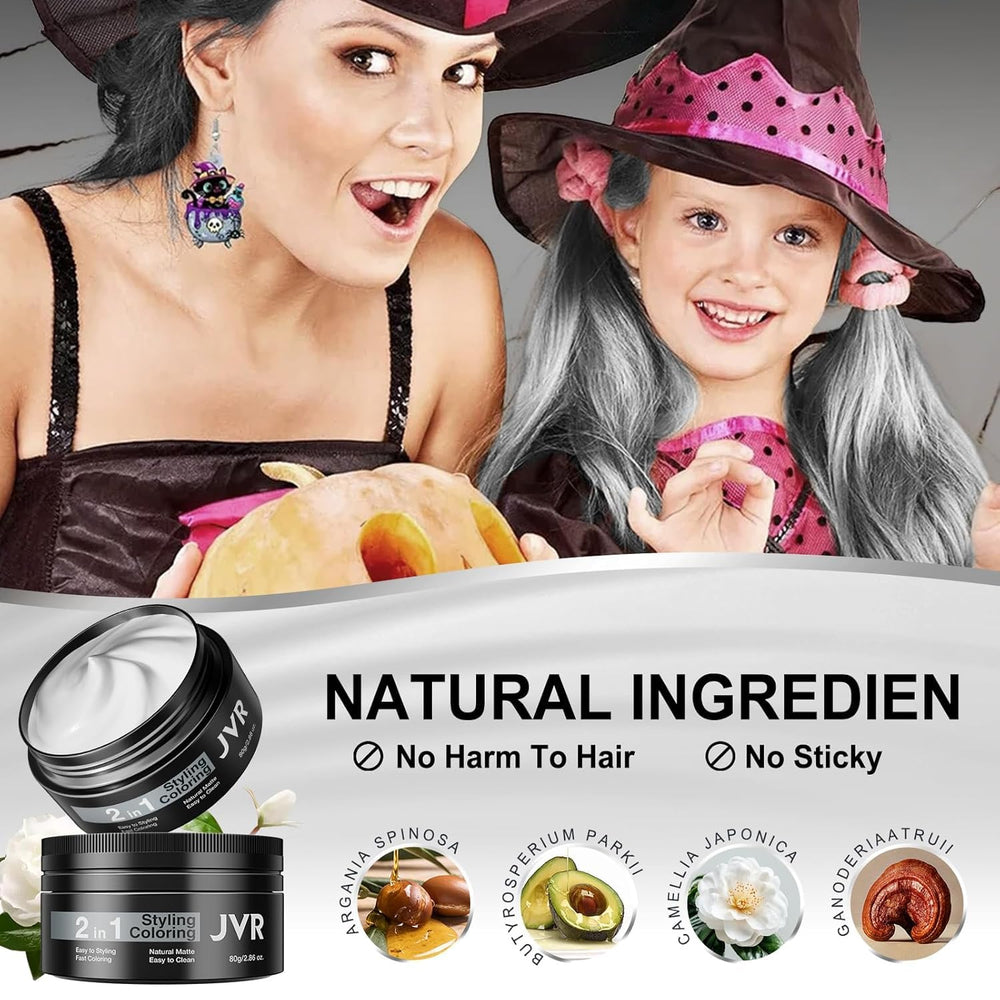 JVR wax slicked back with silver gray shade for polished style.