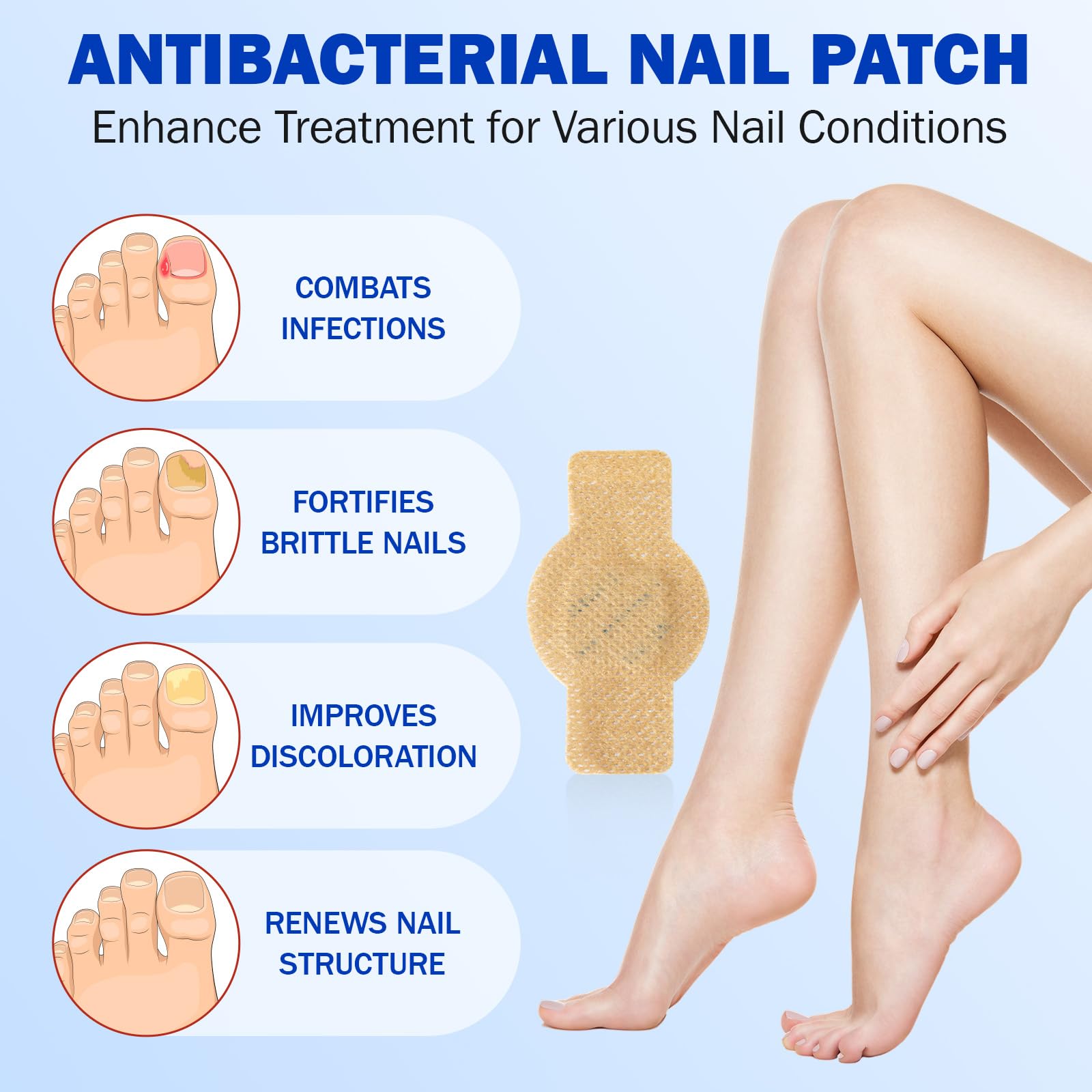 JWBVCTCR nail patches durable fabric demonstrates breathable wear during sleep