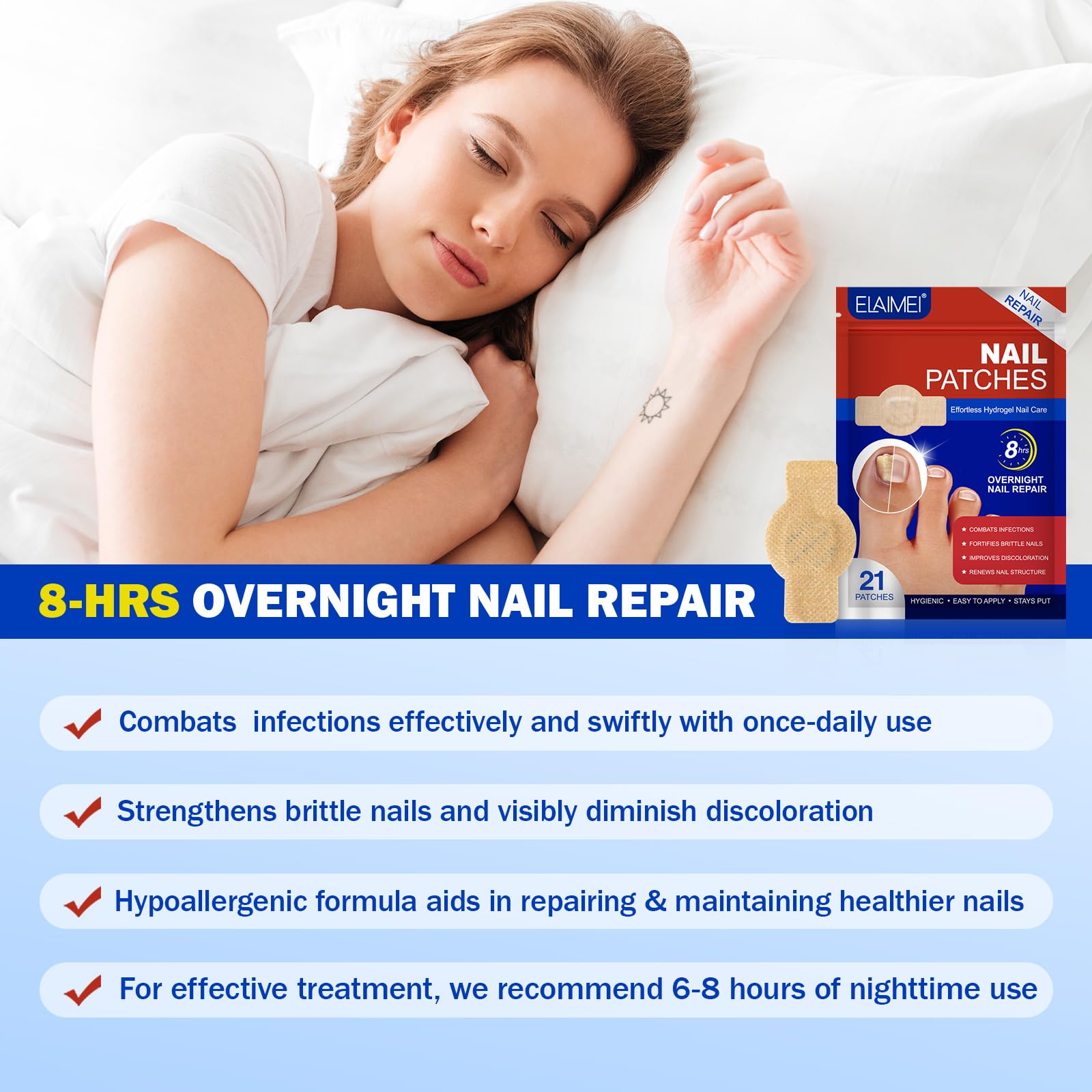 JWBVCTCR nail patches herbal formula highlights gentle care for sensitive skin