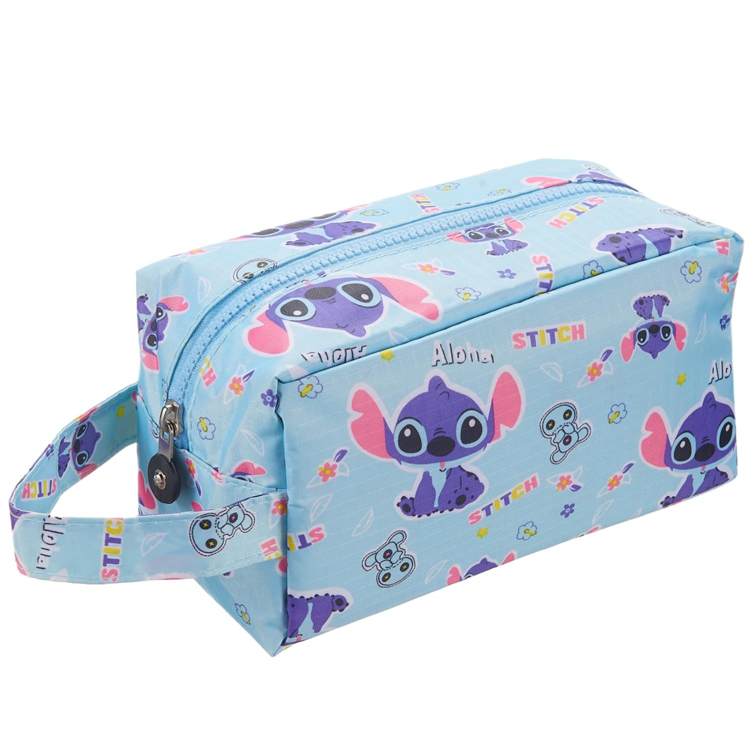 JWDWYX Stich Cartoon blue cosmetic bag with large capacity for makeup and toiletries on travel
