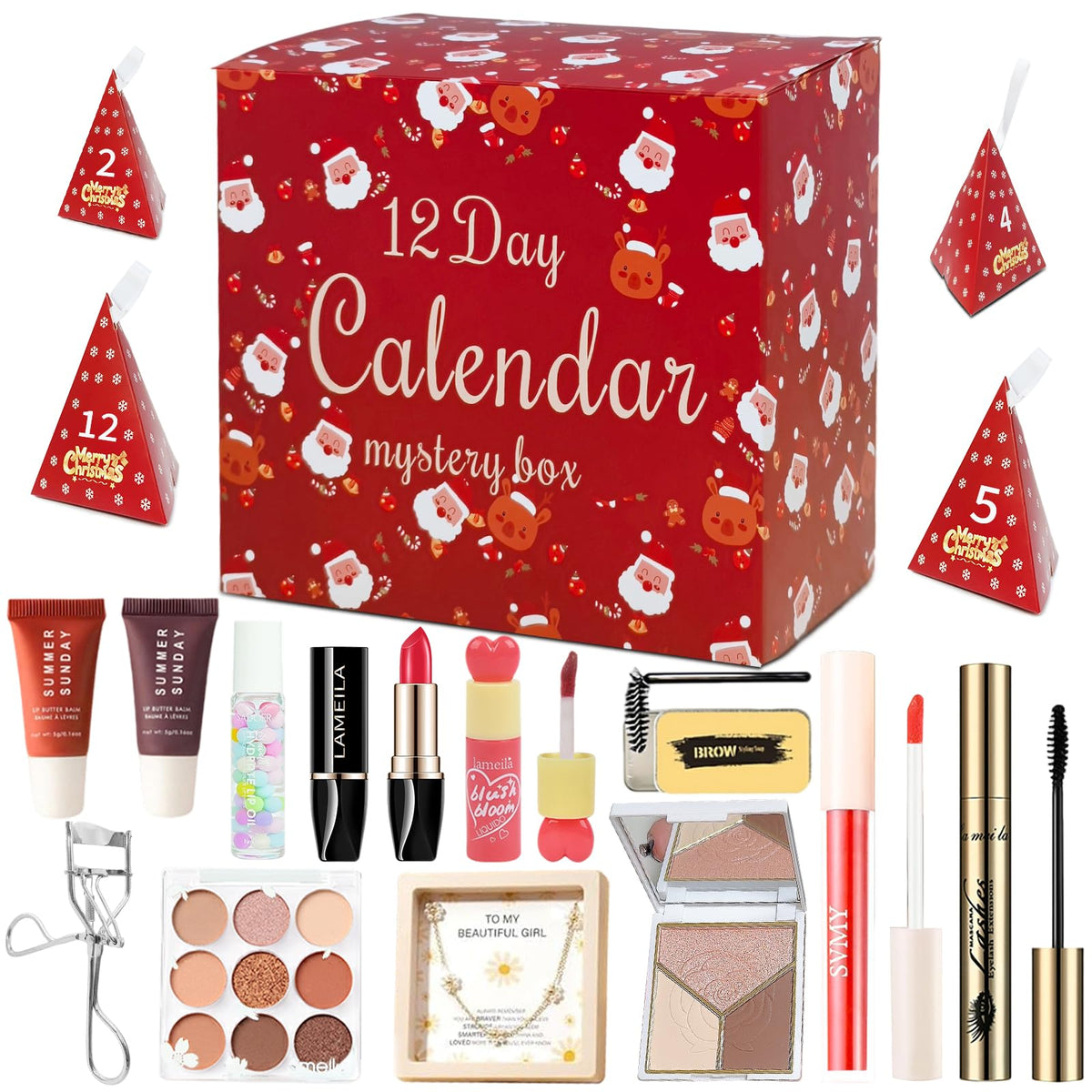 JWEX makeup advent calendar 12 days box reveals daily beauty surprises for festive looks.