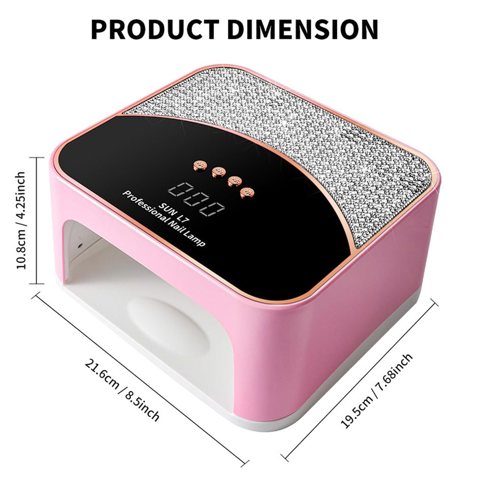JYDFYP 268W UV LED Nail Lamp shows four timer options for tailored curing.
