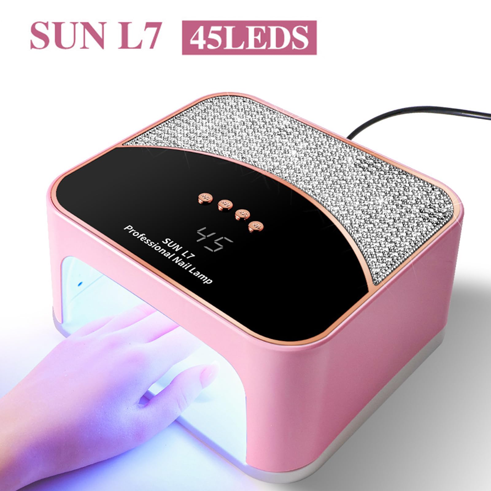 JYDFYP 45 LED beads inside ensure bright, even light for fast polish curing.