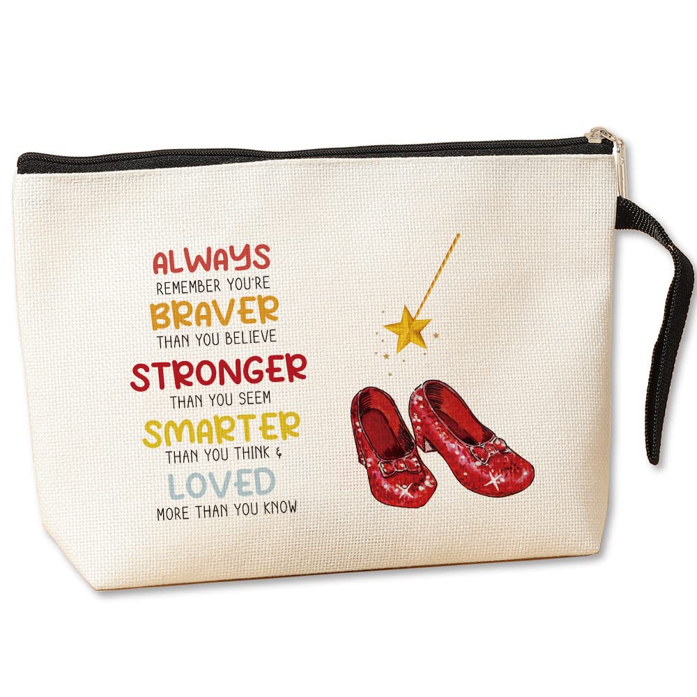 Jztco Dorothy ruby red makeup bag front view offering durable soft polyester for daily use.