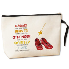 Jztco Dorothy ruby red makeup bag front view offering durable soft polyester for daily use.