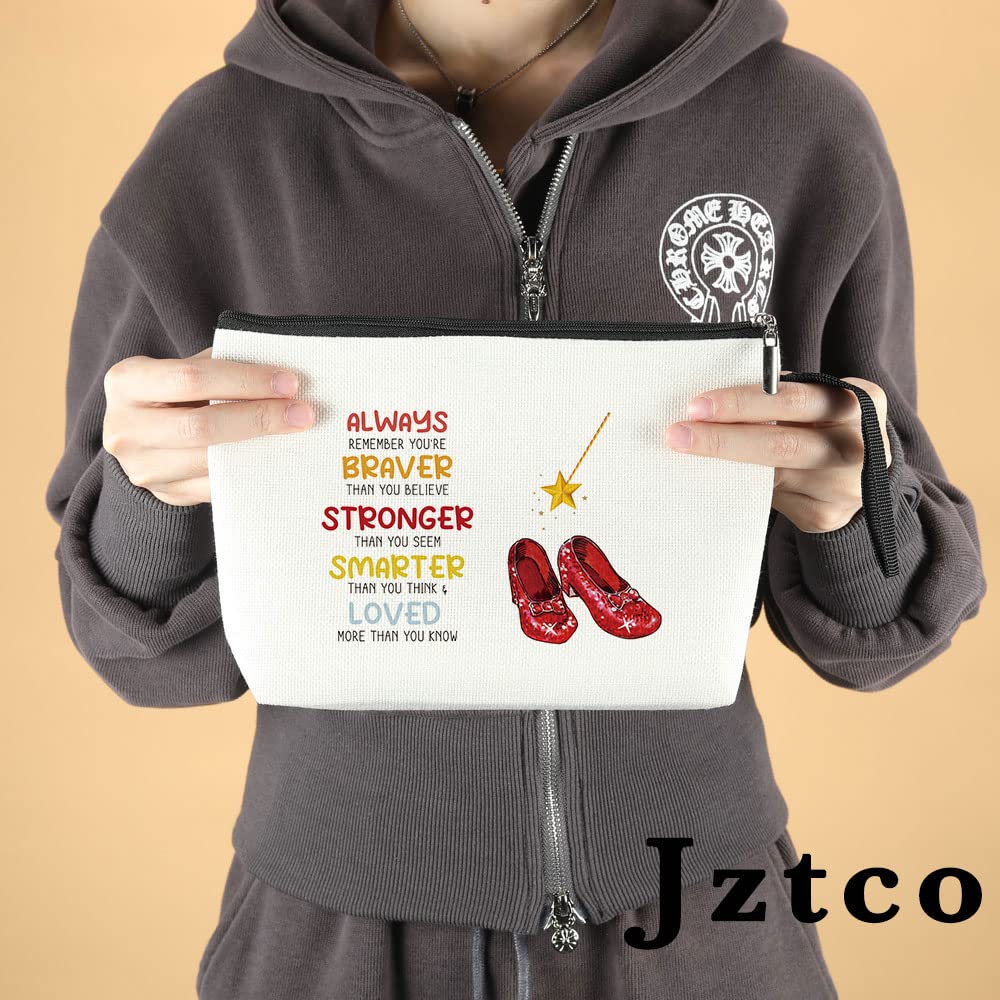 Jztco Dorothy ruby red makeup bag size reference shows compact daily organiser.