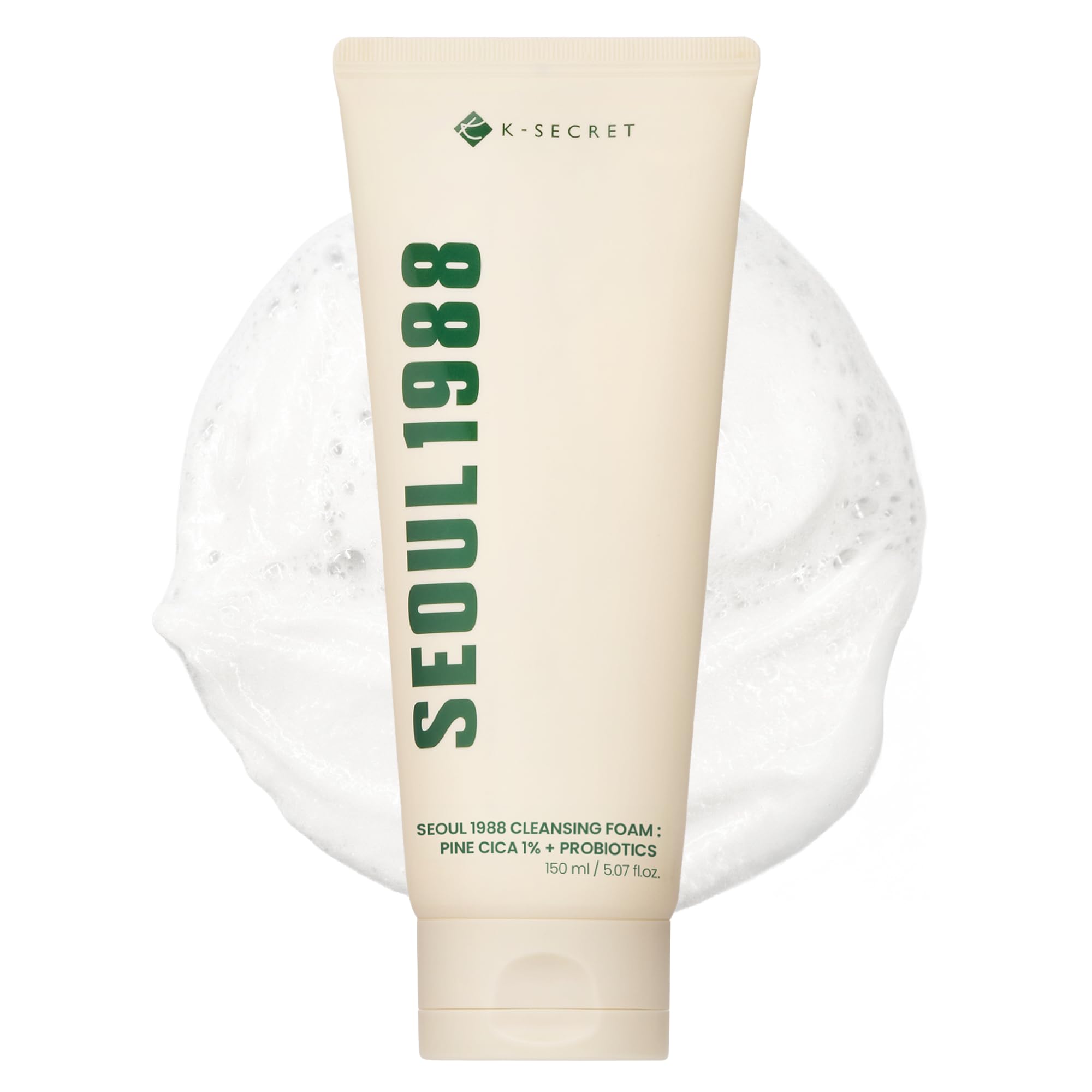 K-SECRET SEOUL 1988 Cica Cleansing Foam bottle closeup for gentle daily cleansing