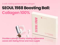 K-SECRET SEOUL 1988 collagen ball packaging shown for a sleek night skincare routine.
