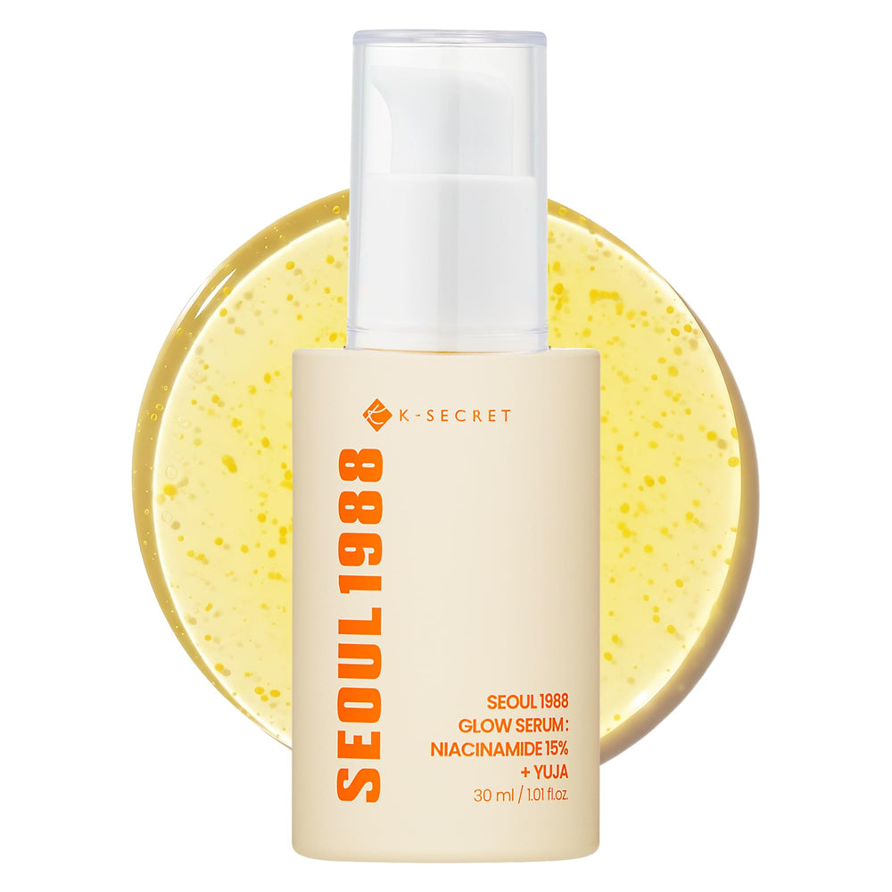 K-SECRET SEOUL 1988 Niacinamide Glow Serum bottle for hydration boost.
