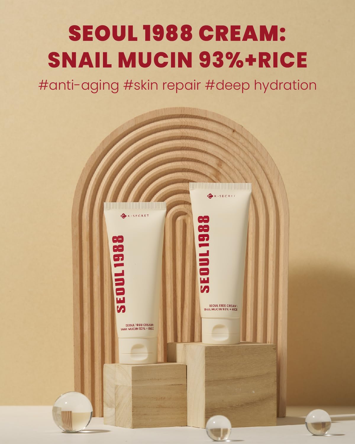 K-SECRET snail mucin texture swatch reveals rich yet light hydration.