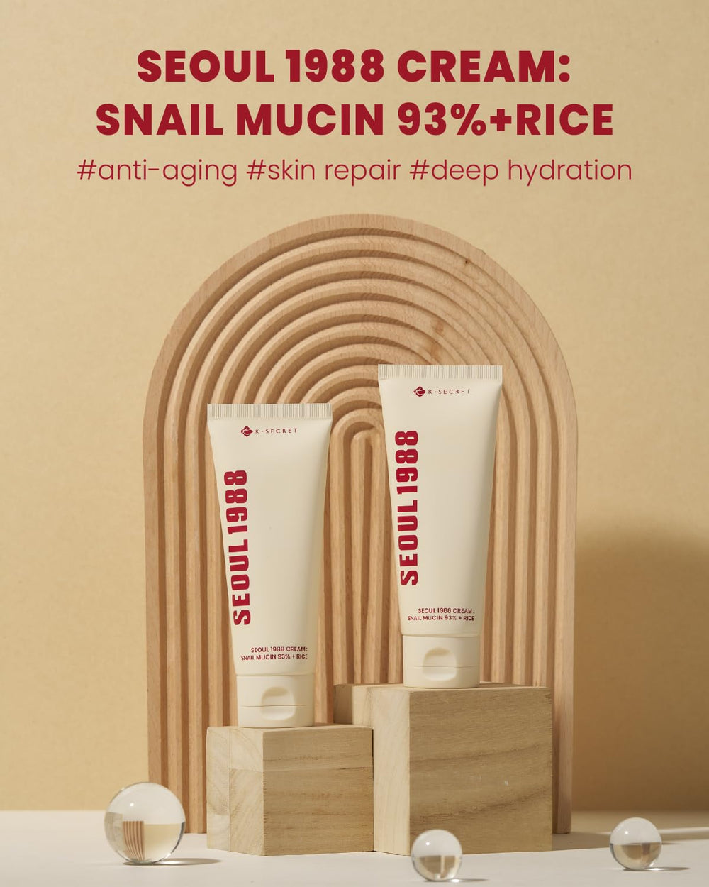 K-SECRET snail mucin texture swatch reveals rich yet light hydration.