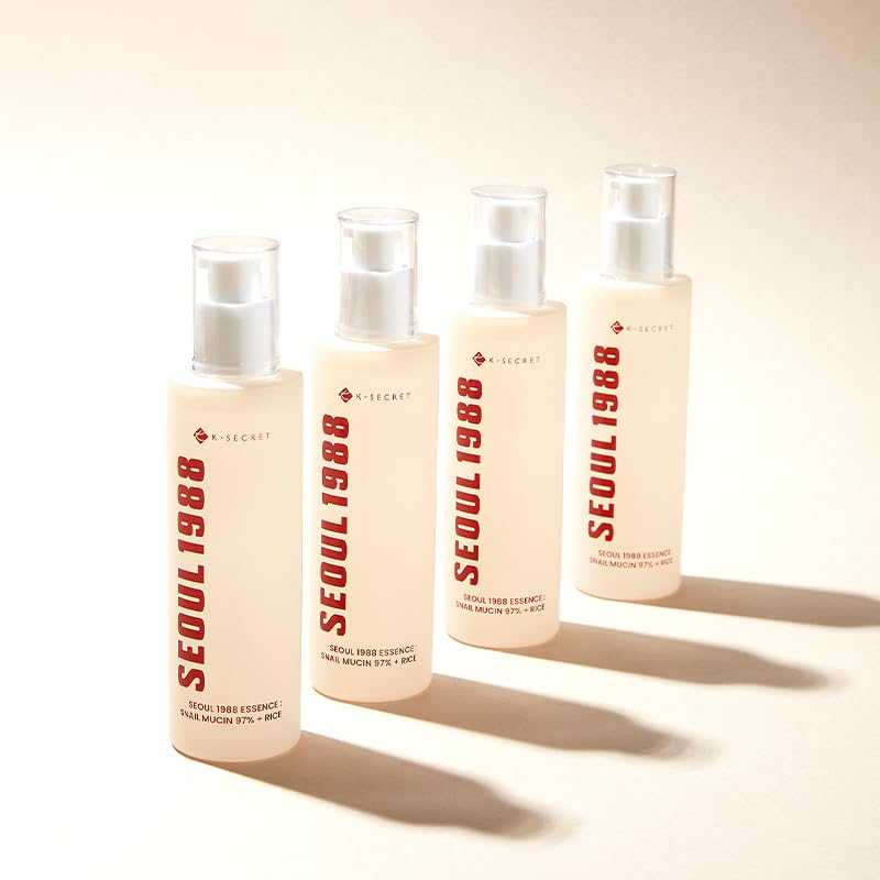 K-SECRET snail mucin 97% essence texture swirl demonstrates lightweight, non-greasy hydration.