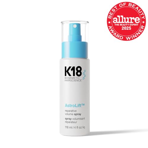 K18 AstroLift application mist shown for even, lightweight styling