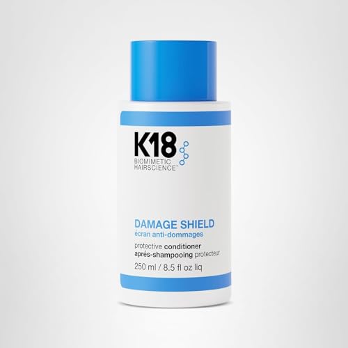 K18 Damage Shield application routine shot hints fortify-soften-detangle-protect between treatment days.