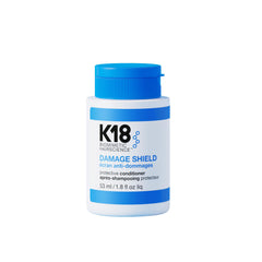 K18 Damage Shield bottle demonstrating daily hair protection and shine