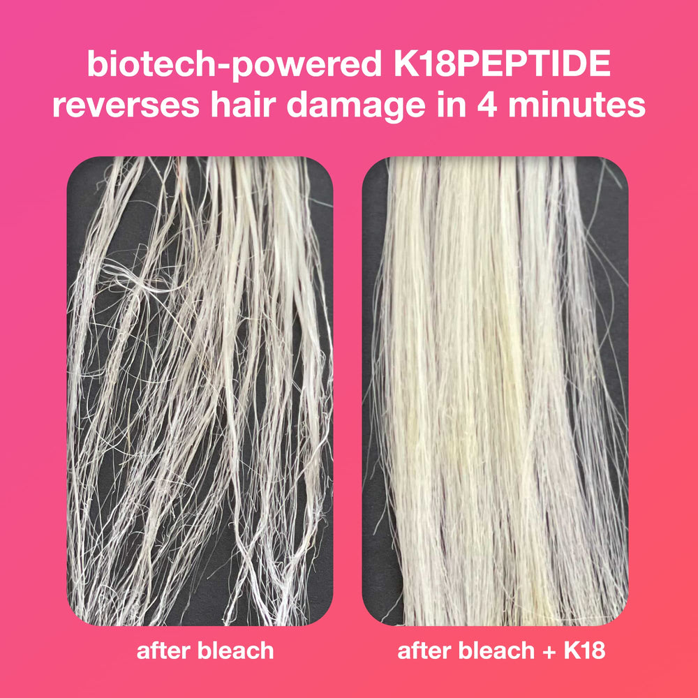K18 Mini texture-cream ready to nourish damaged strands with a lightweight feel.
