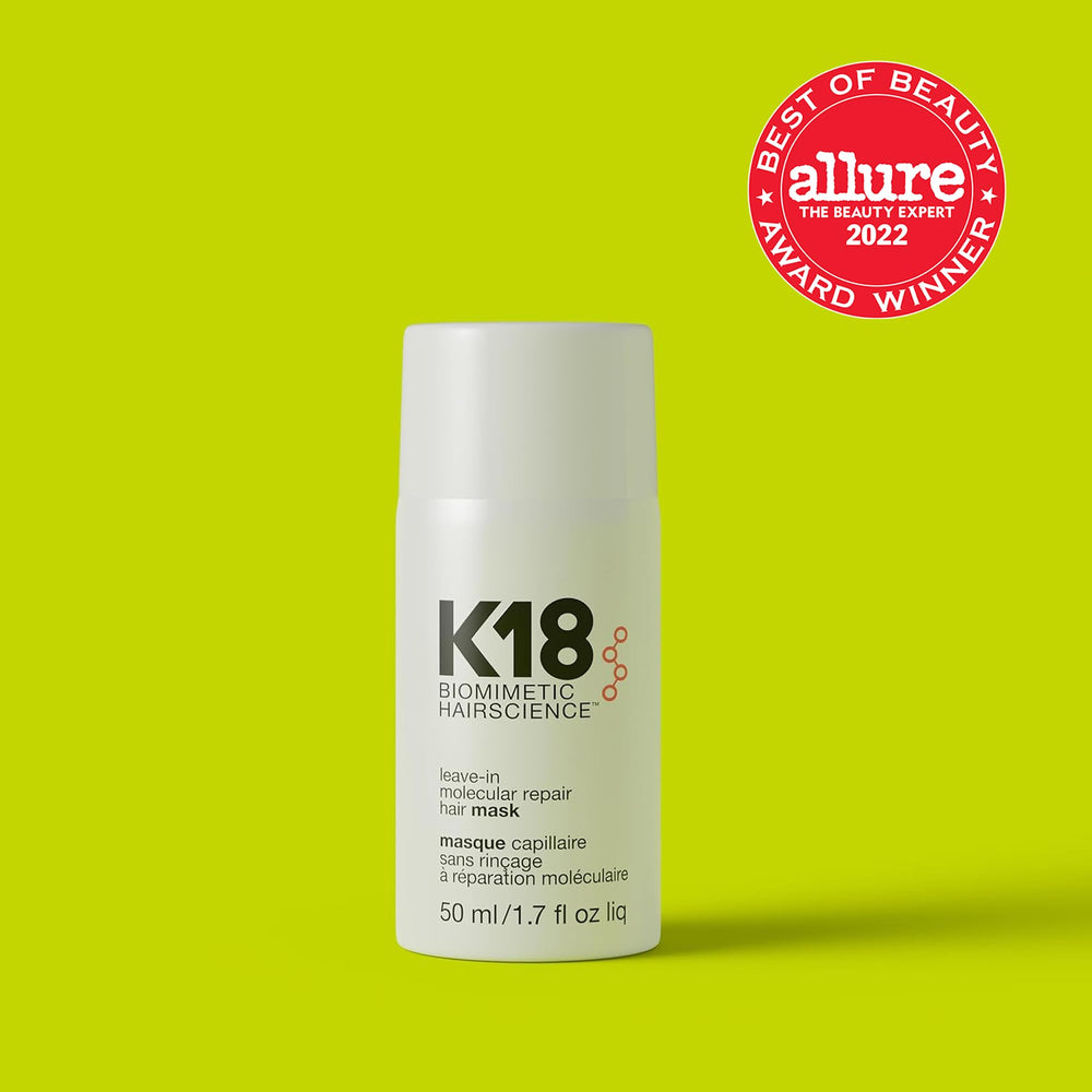 K18 science graph with peptide closeup emphasizes patented biotech approach.