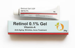 K6 Skin Care Retinol Gel being applied, lightweight night-time anti-aging care.