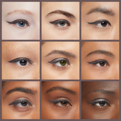K7L Dark Brown Eyeliner upper lash line application demonstrates a clean wing.