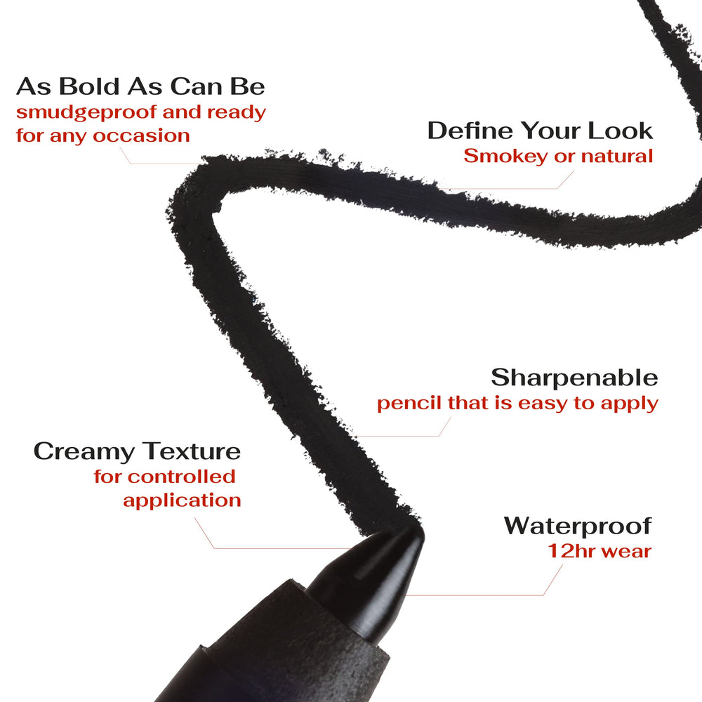 K7L Deep Black Eyeliner waterline-application shows smooth, comfortable precision.
