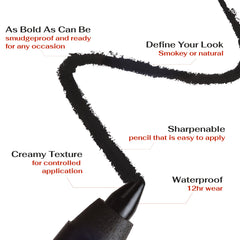 K7L Deep Black Eyeliner waterline-application shows smooth, comfortable precision.