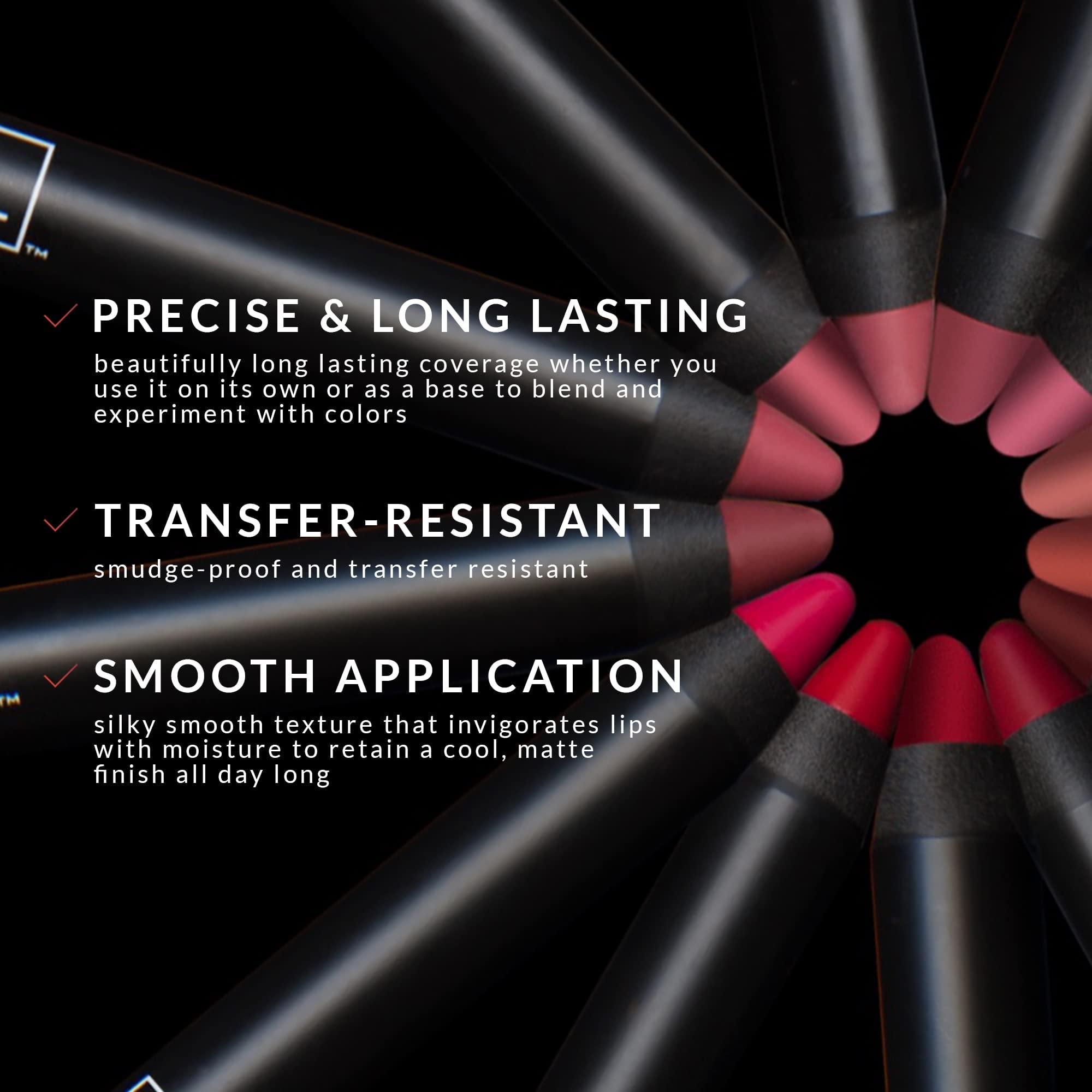 K7L Lipsilk Matte Lip Crayon application captures easy layering for customizable color.