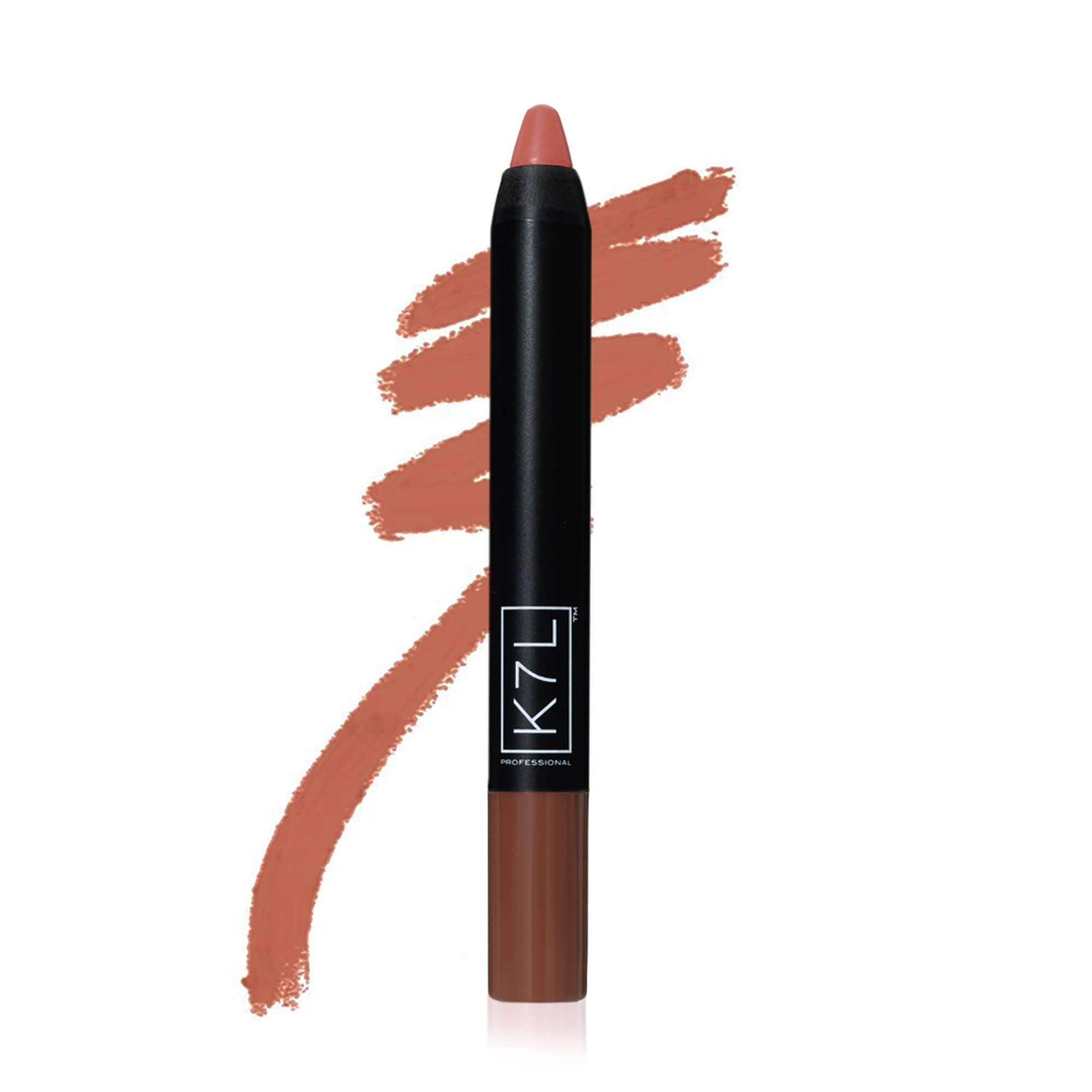 K7L Lipsilk Matte Lip Crayon swatch on skin displays bold, long-lasting color.
