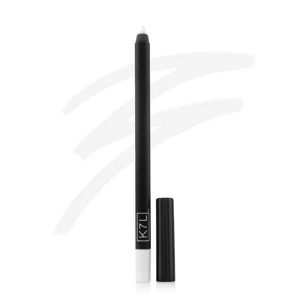 K7L White Eyeliner Waterline close-up on lash line highlights precise alignment for sharp edges