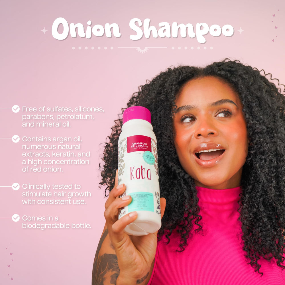 Kaba Red Onion Shampoo biodegradable packaging highlighting eco-friendly choices