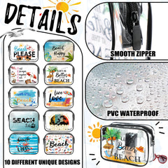 Kacctyen clear pouch open view highlights multi-use interior for cosmetics or toiletries.