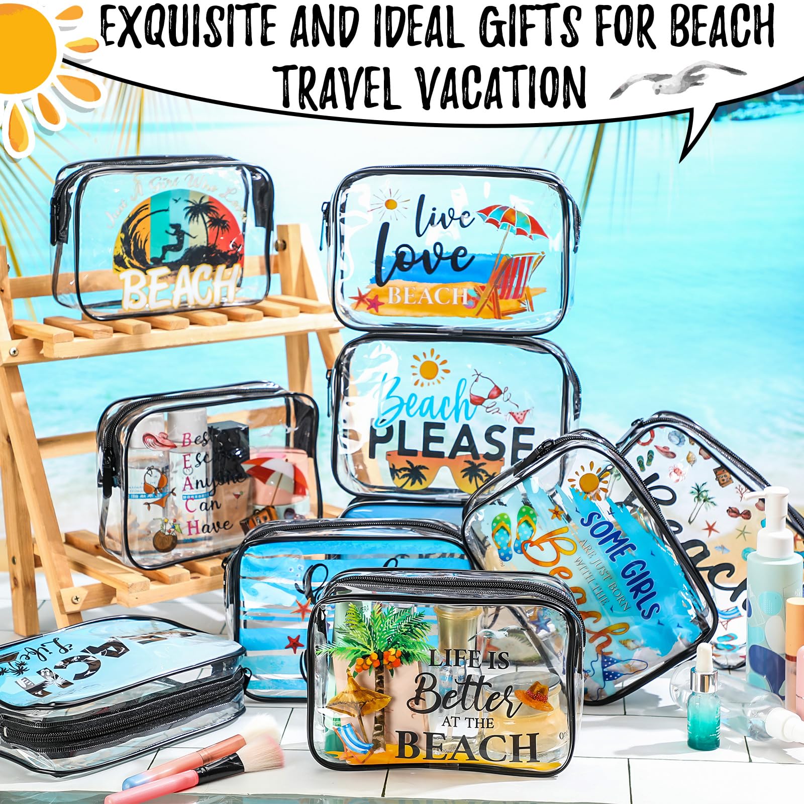 Kacctyen clear makeup bag packaged set ready for gifting and travel.