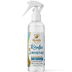 Kachita Spell Keratin Crystal Maximum bottle pour demonstrates easy professional application
