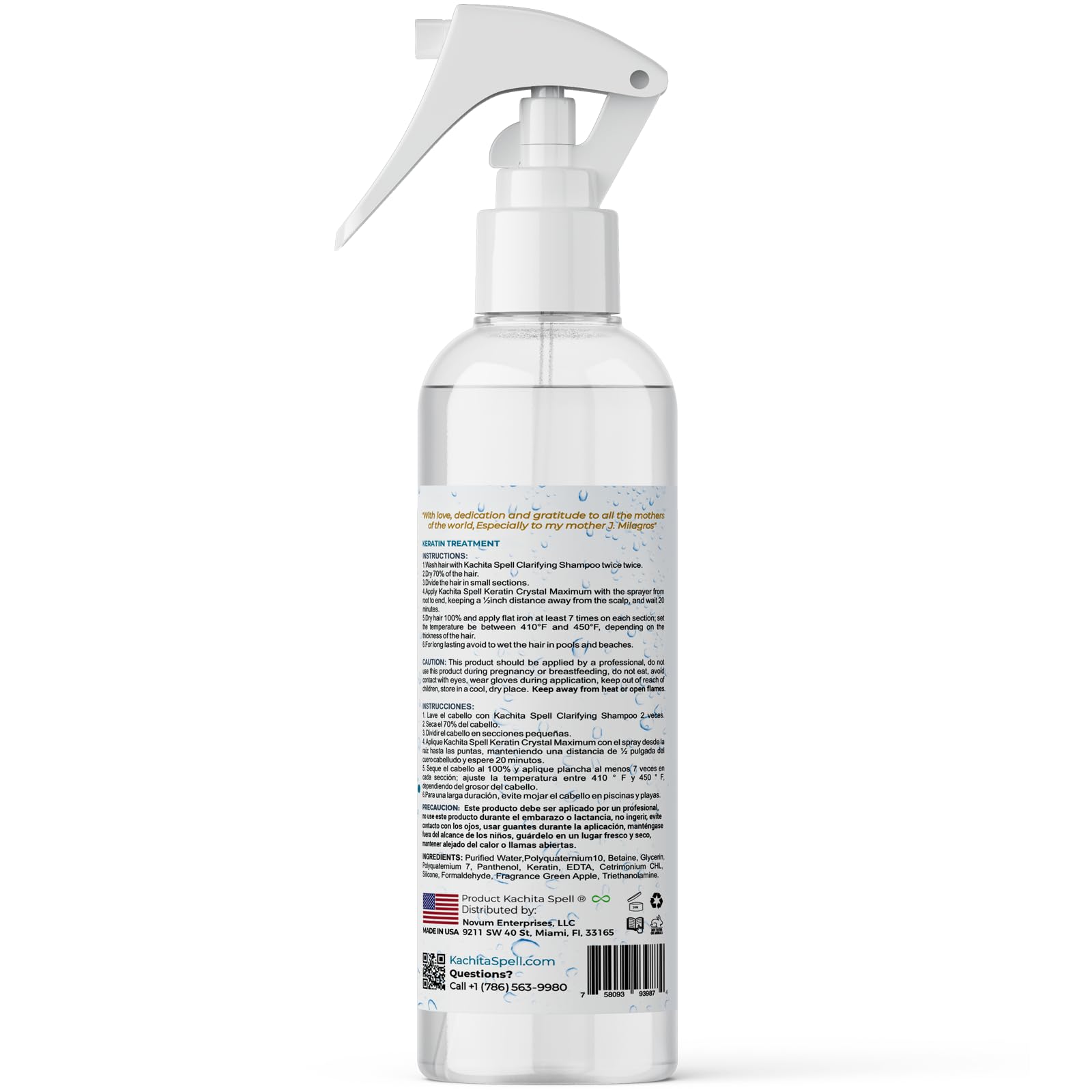 Kachita Spell Keratin Crystal Maximum USA made branding on pack