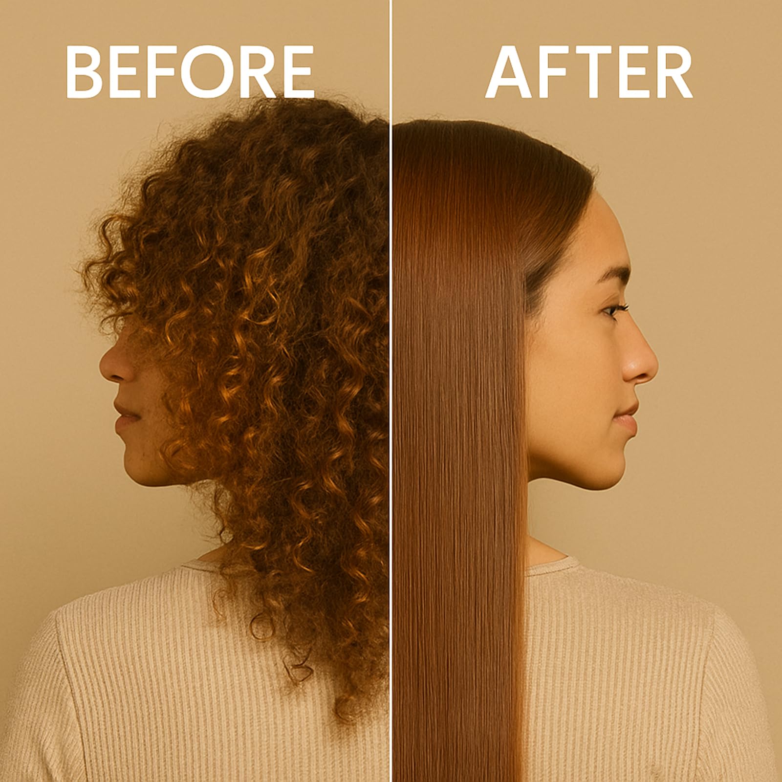 Kachita Spell keratin treatment application on hair with smooth results